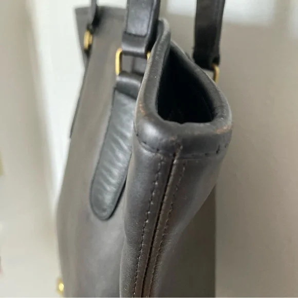 Vintage Coach Zipper Tote Navy Leather No. 9785 Made in NYC - Picture 7 of 14